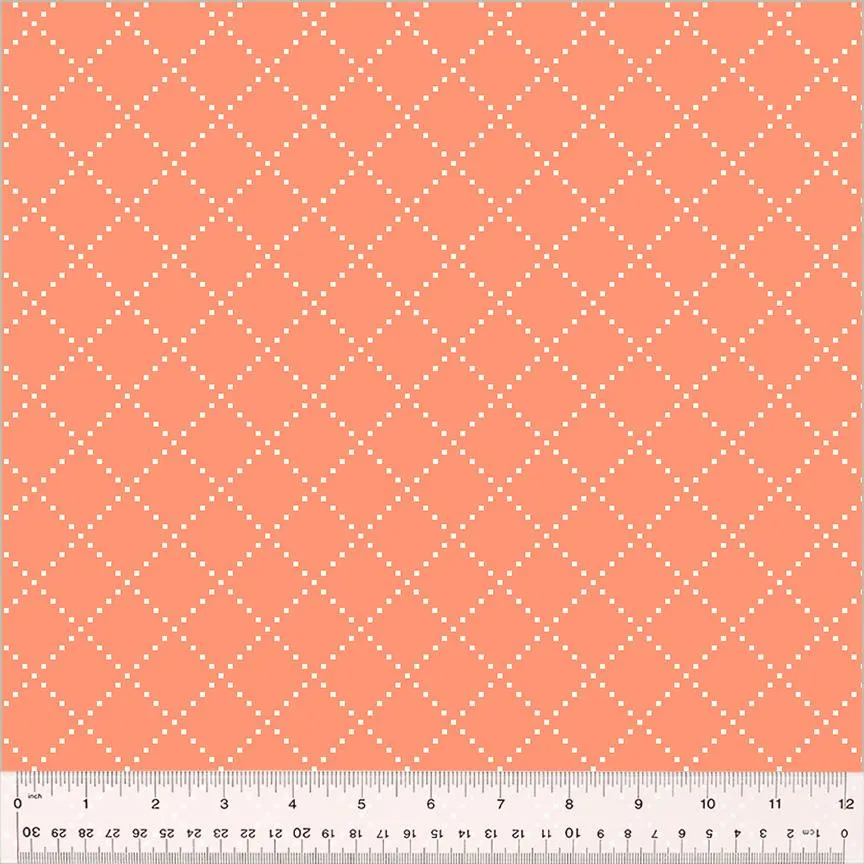 Clover & Dot by Windham Fabrics BIAS GRID/CORAL