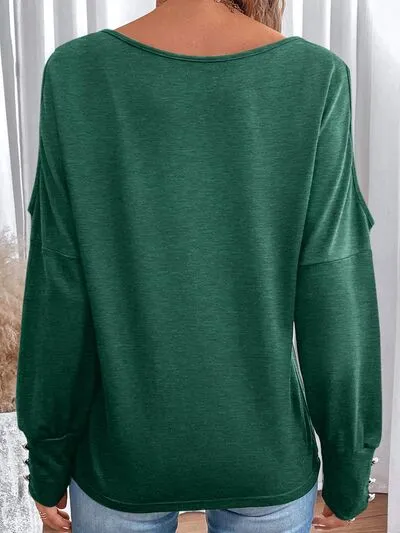 Cody Cutout Round Neck Long Sleeve T-Shirt