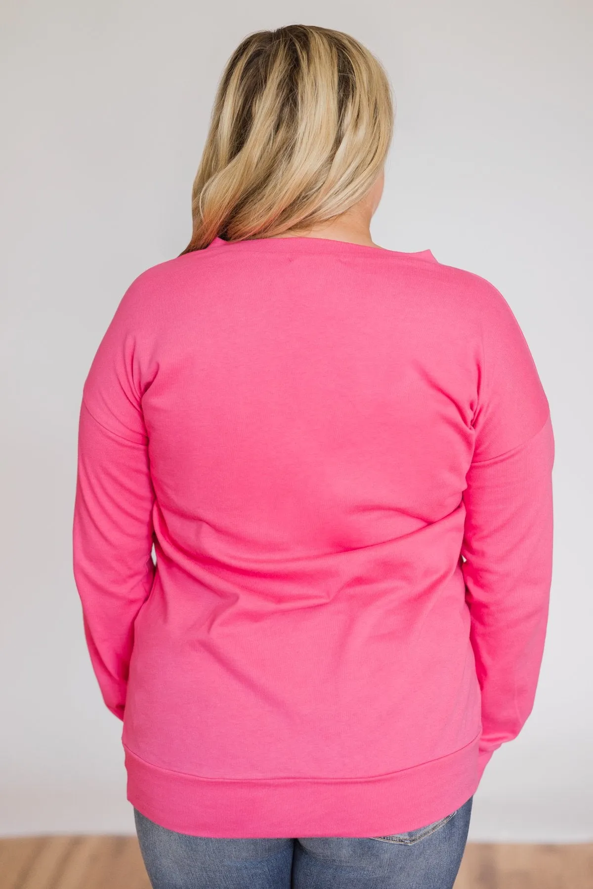 Color Pop Sweatshirt- Bright Pink