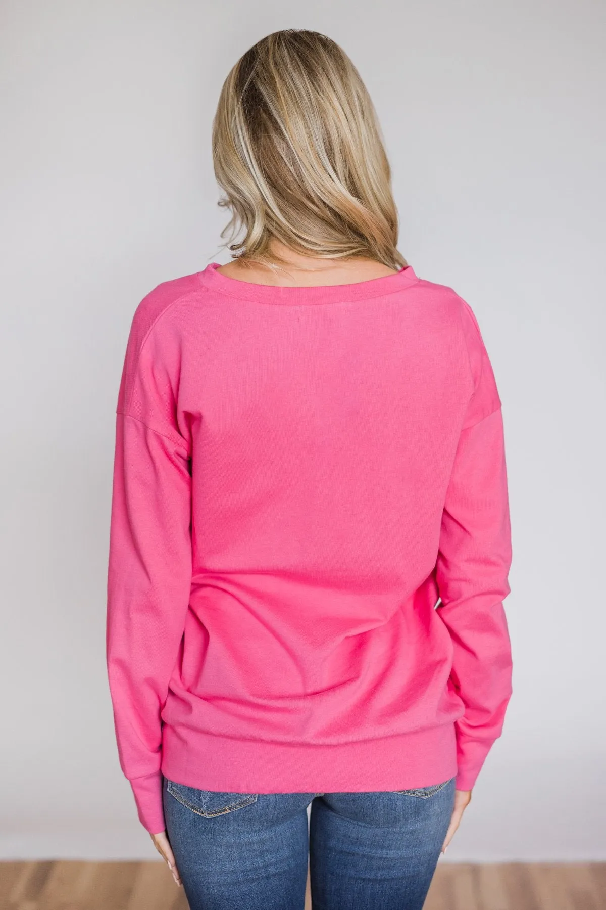 Color Pop Sweatshirt- Bright Pink
