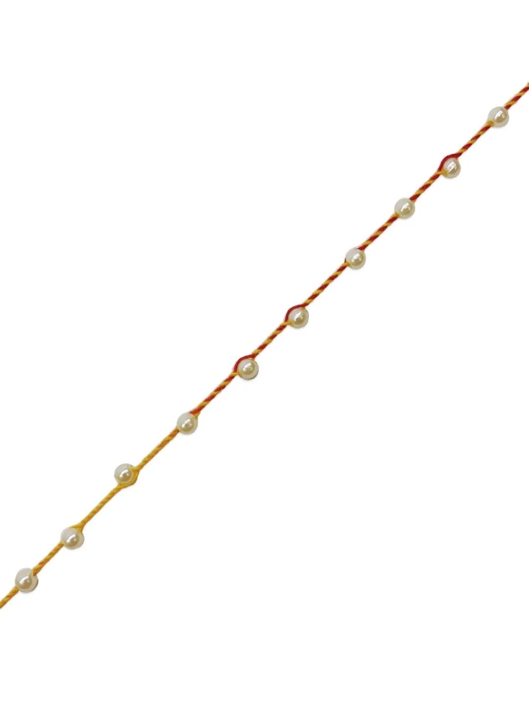 (Combo of 3) Simple Designer Rakhi Pearl Beads Mauli Rakhi Thread For Raksha Bandhan