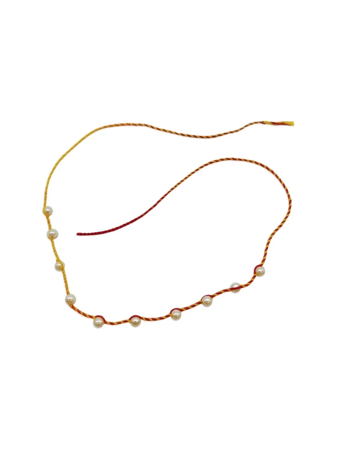 (Combo of 3) Simple Designer Rakhi Pearl Beads Mauli Rakhi Thread For Raksha Bandhan