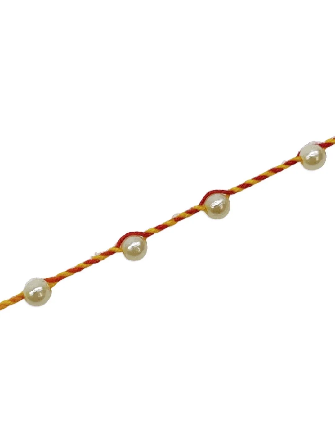 (Combo of 3) Simple Designer Rakhi Pearl Beads Mauli Rakhi Thread For Raksha Bandhan