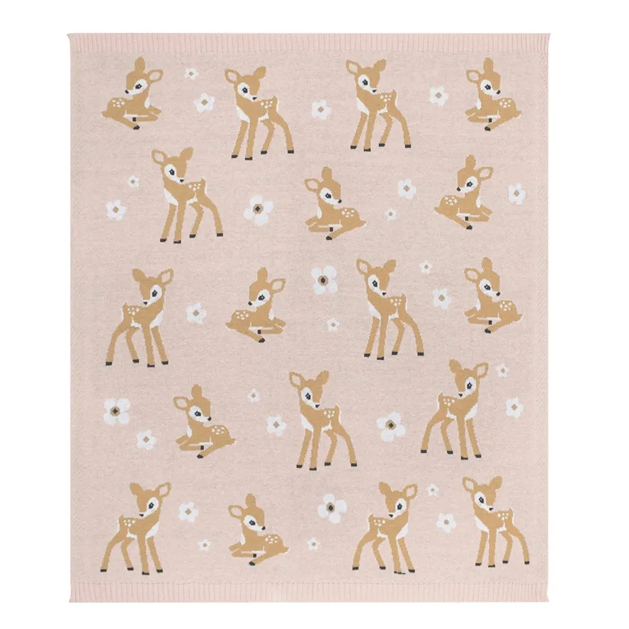 Cotton Knit Baby Blanket - Fawn