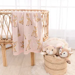 Cotton Knit Baby Blanket - Fawn