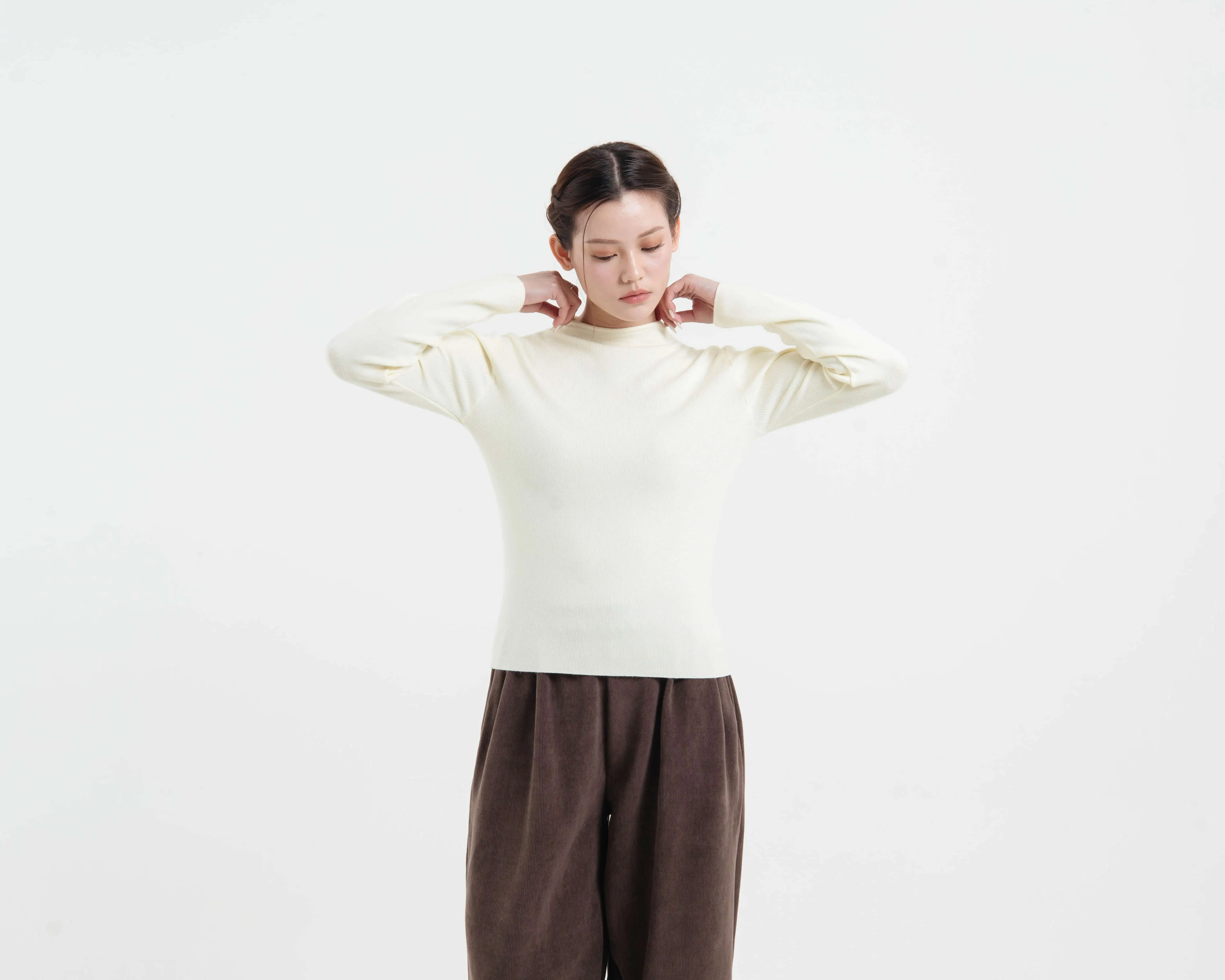 Cream Soft Knit Top
