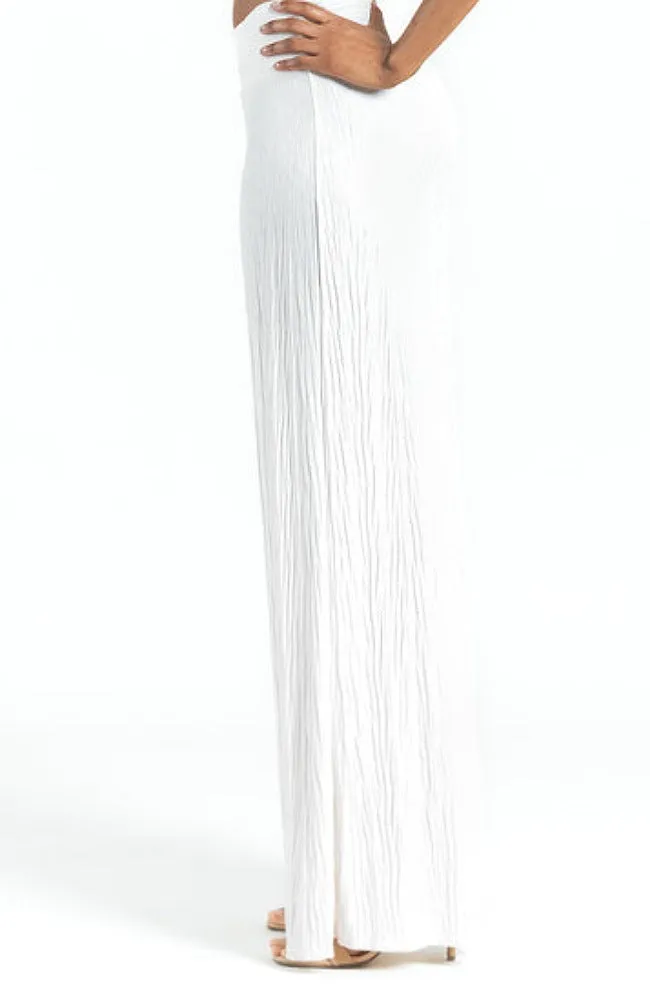 Cream Soft Pleat Knit - Palazzo Pant