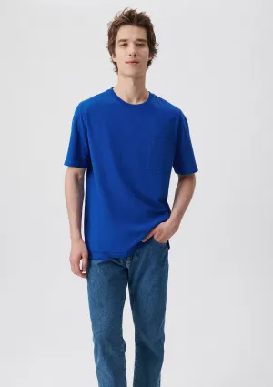 Crew Neck Blue Basic T-Shirt