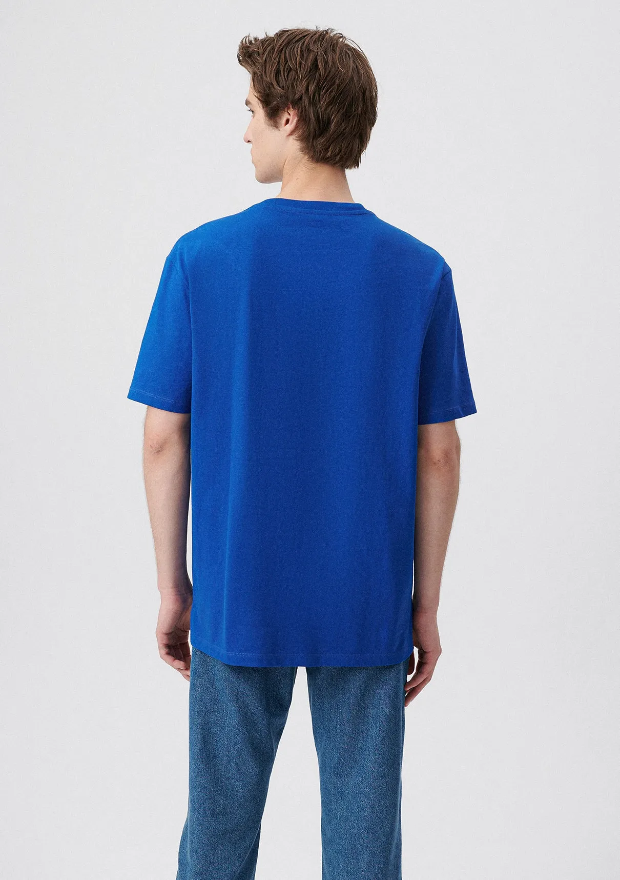 Crew Neck Blue Basic T-Shirt