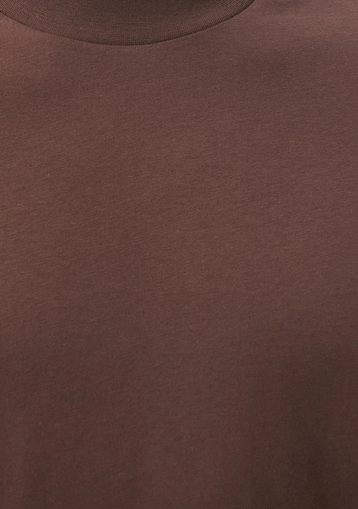 Crew Neck Brown Basic T-Shirt