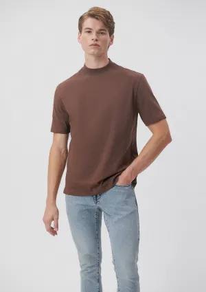 Crew Neck Brown Basic T-Shirt