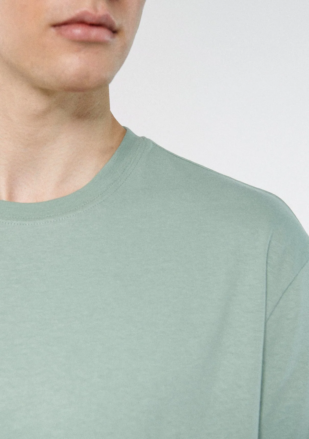 Crew Neck Green Basic T-Shirt