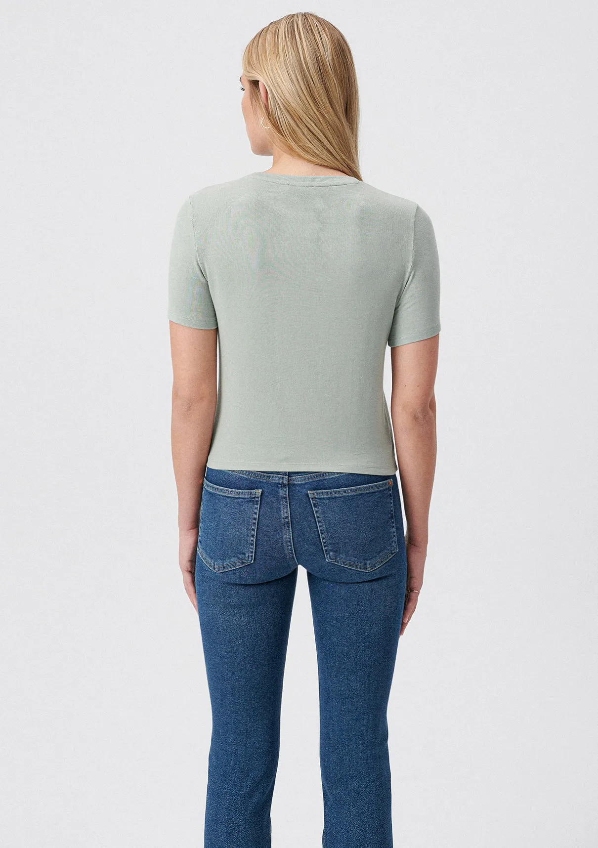 Crew Neck Green Basic T-Shirt
