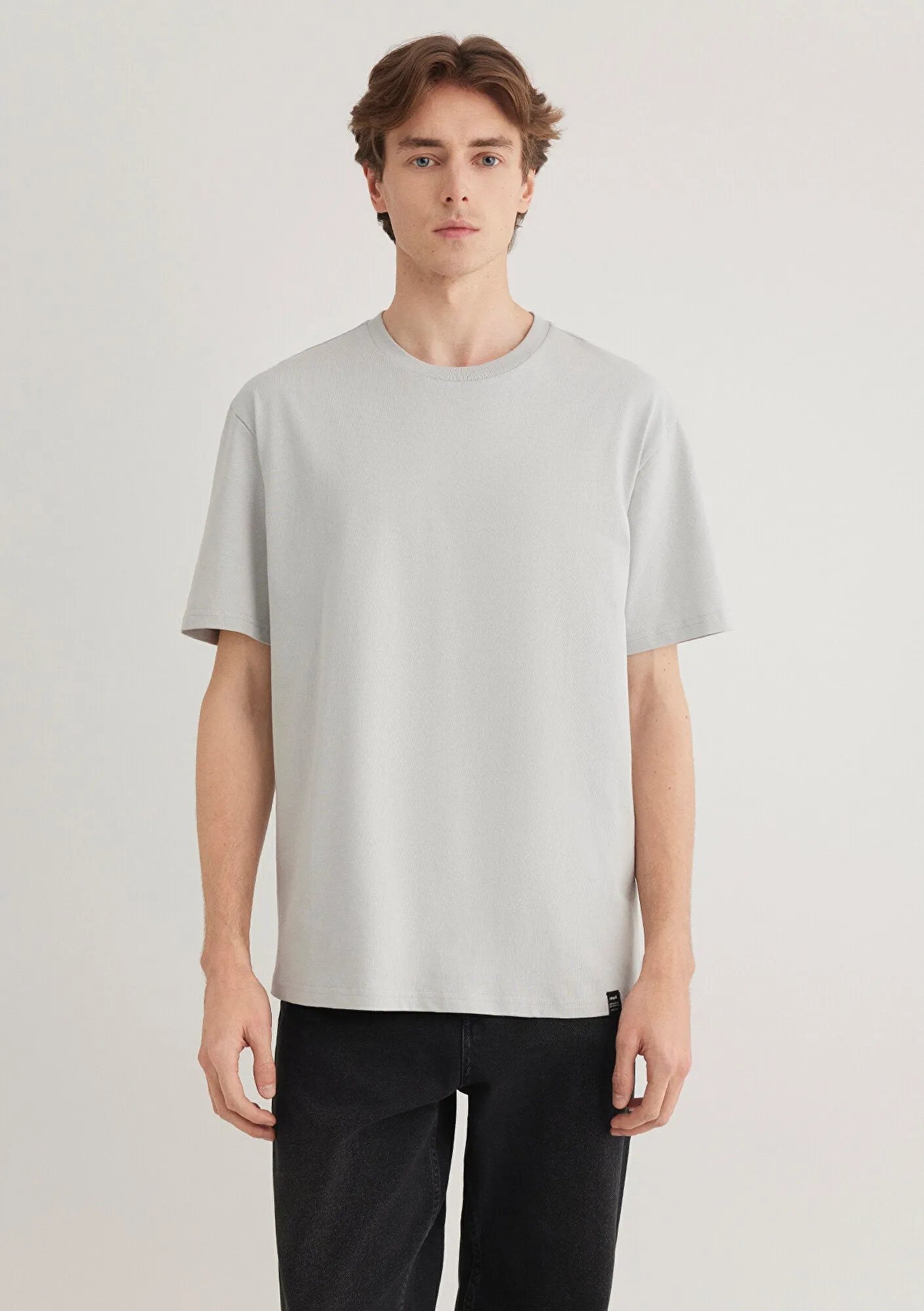 Crew Neck Grey Basic T-Shirt