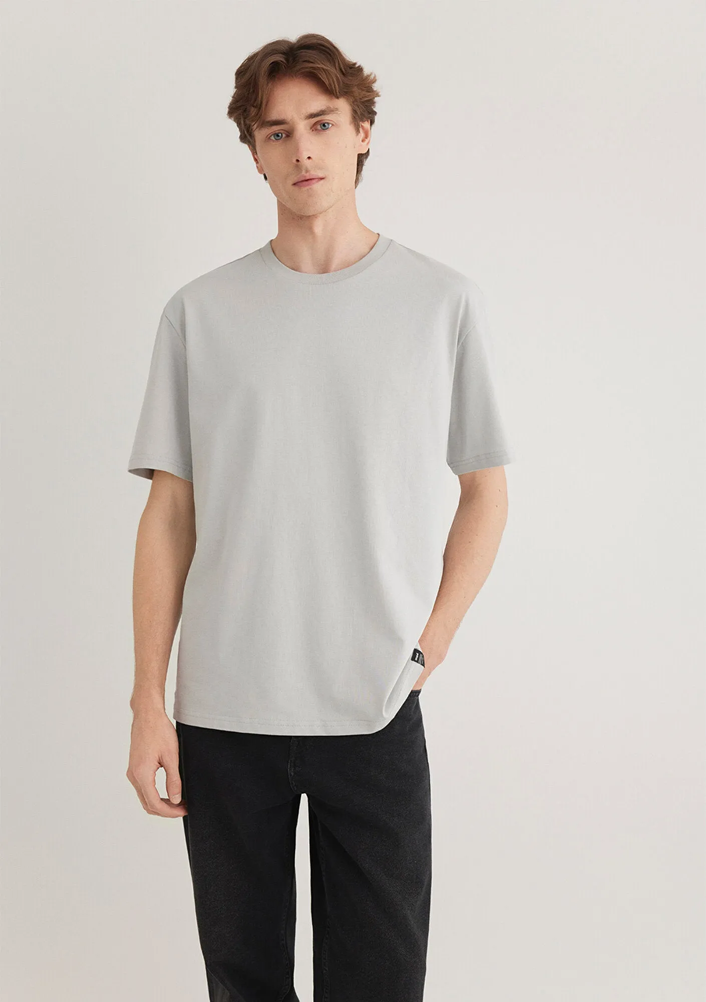 Crew Neck Grey Basic T-Shirt