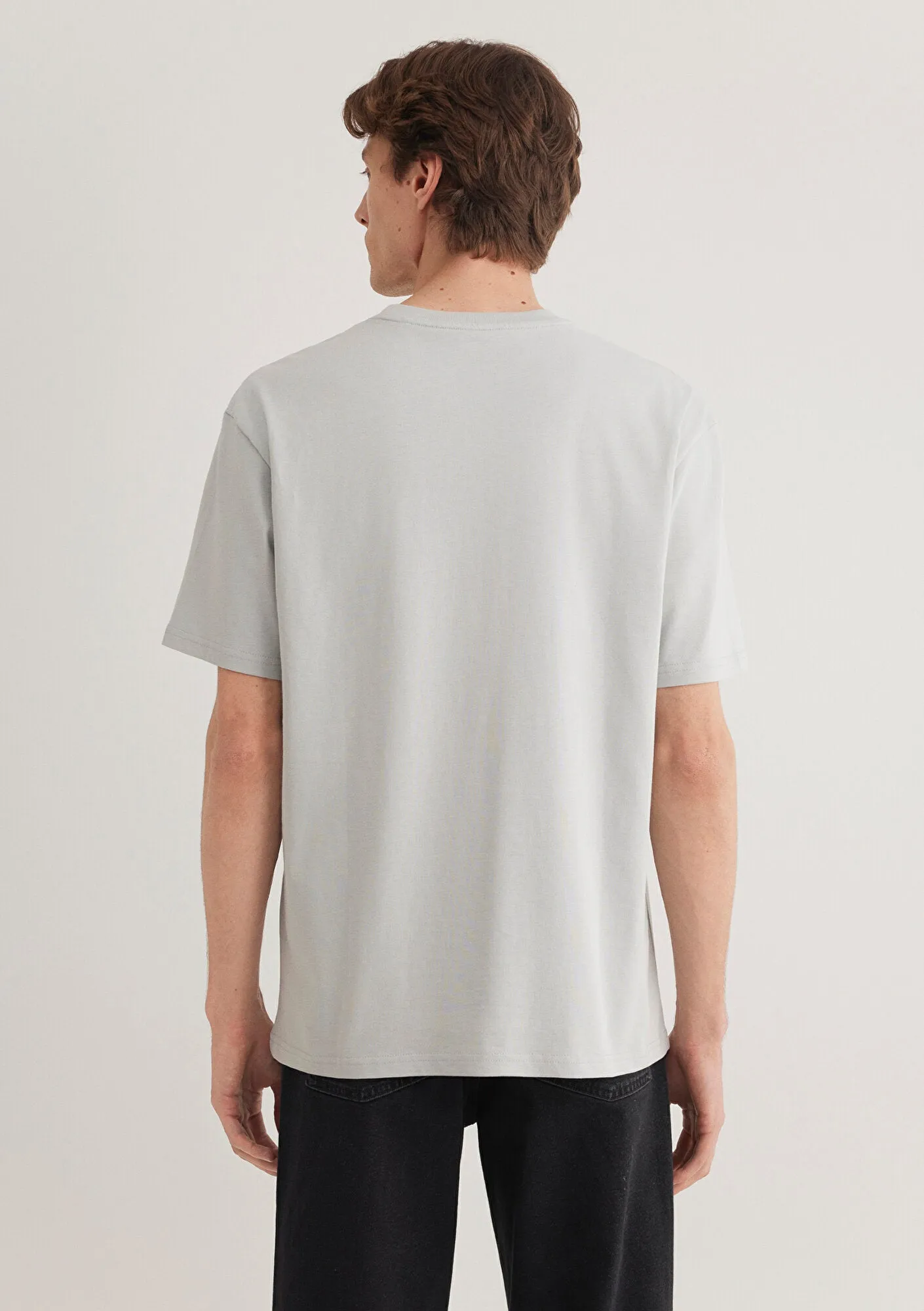 Crew Neck Grey Basic T-Shirt