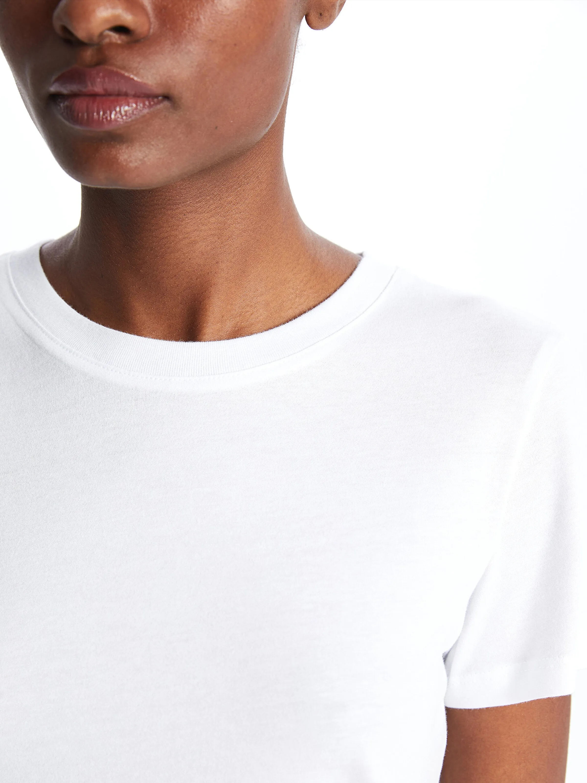 Crew Neck Plain Short Sleeve Women T-Shirt