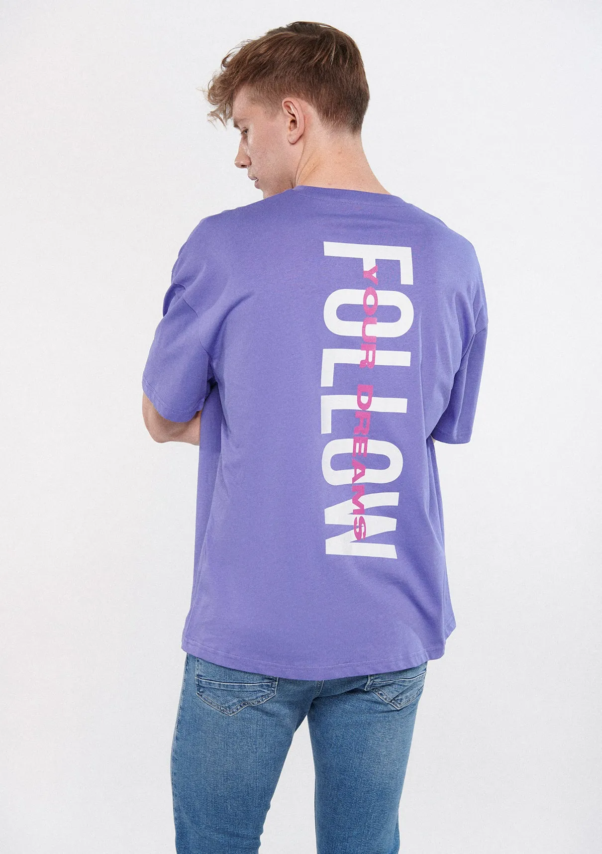 Crew Neck Purple Basic T-Shirt