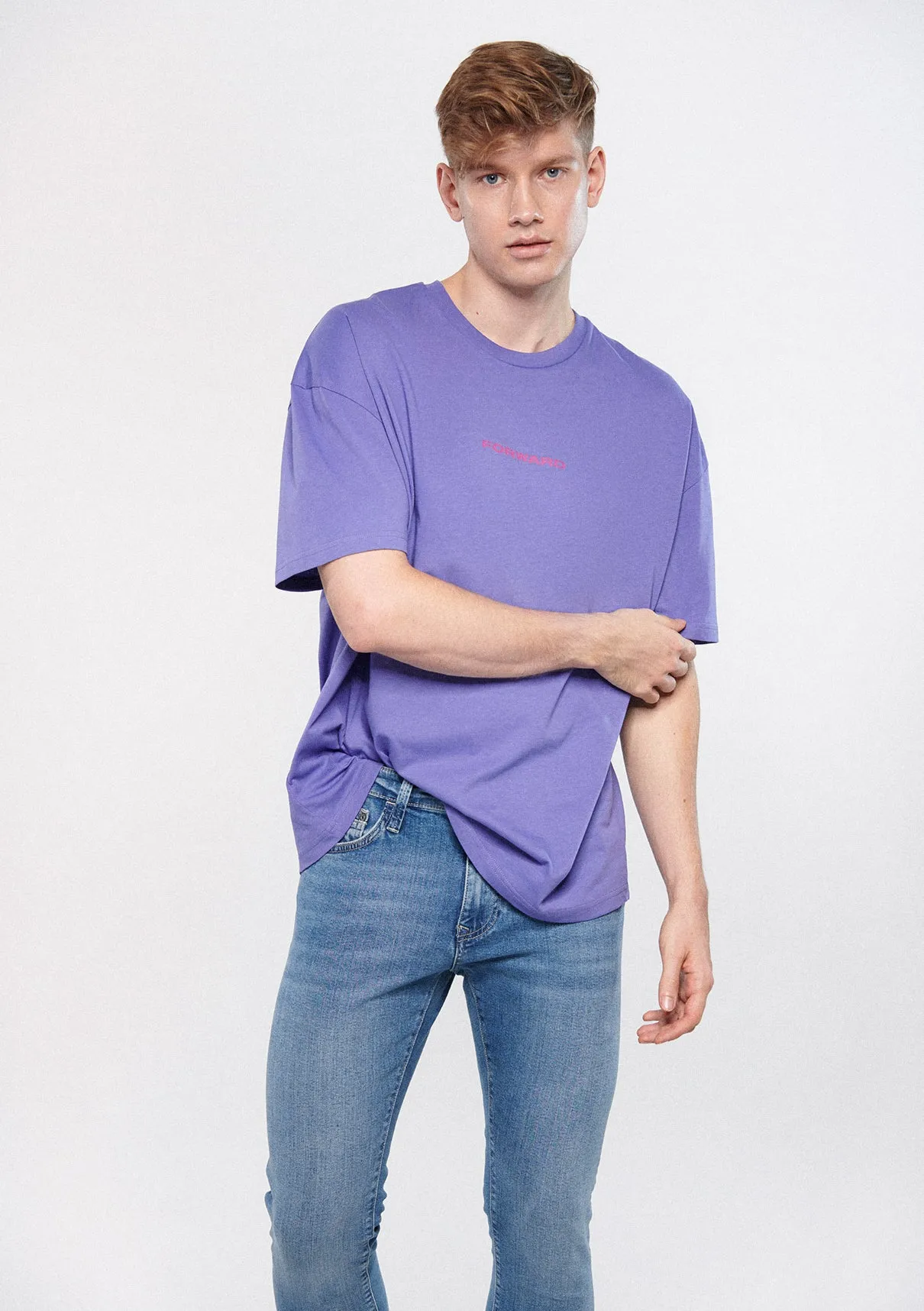 Crew Neck Purple Basic T-Shirt