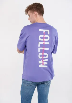 Crew Neck Purple Basic T-Shirt