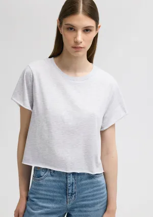 Crop Grey Basic T-Shirt