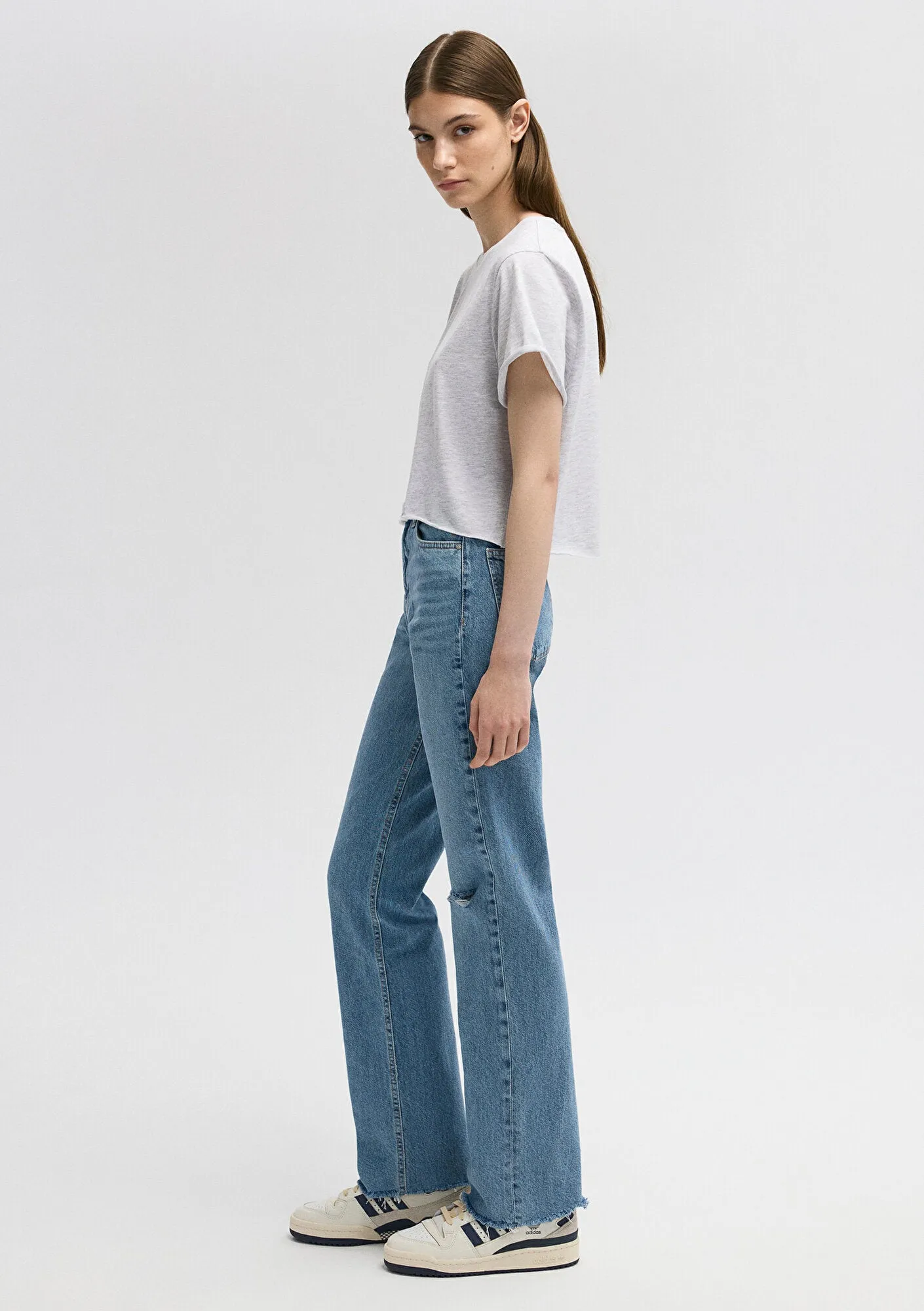 Crop Grey Basic T-Shirt