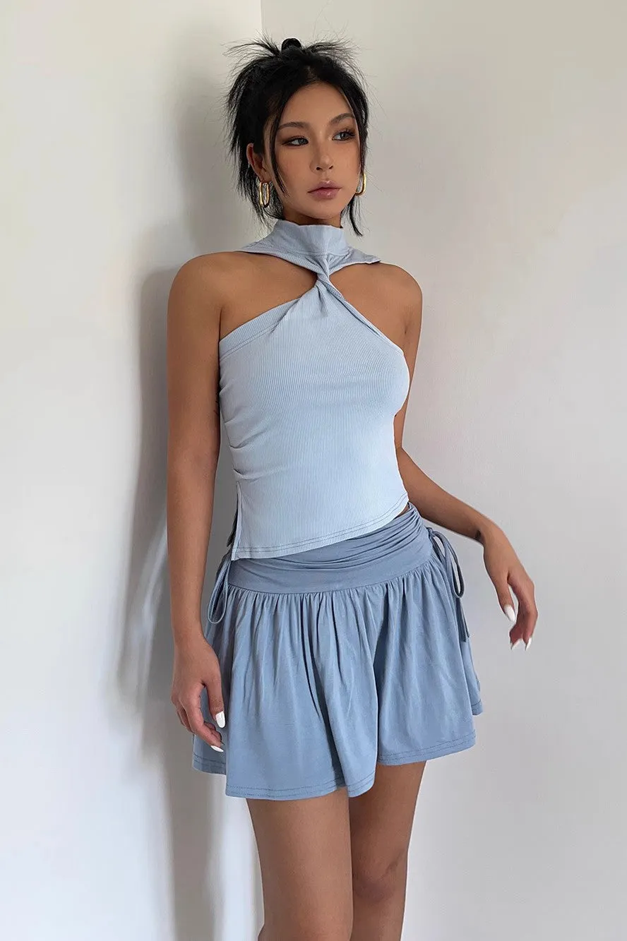 Crossover Sleeveless Tank Tops Fitted Halter Cami Tee Shirts
