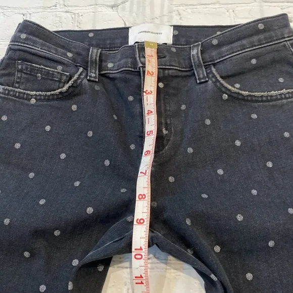Current/Elliott The East Stilletto with rolled hem, black polka dot