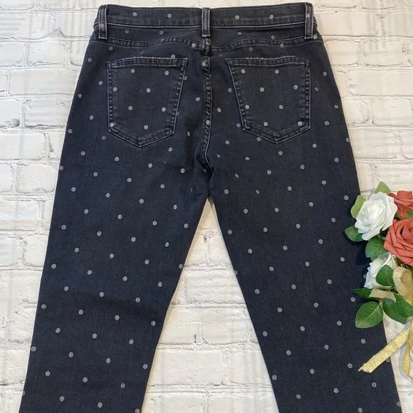 Current/Elliott The East Stilletto with rolled hem, black polka dot