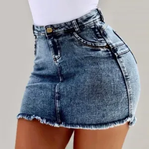 Curve Appeal High-Waist Denim Mini Skirt