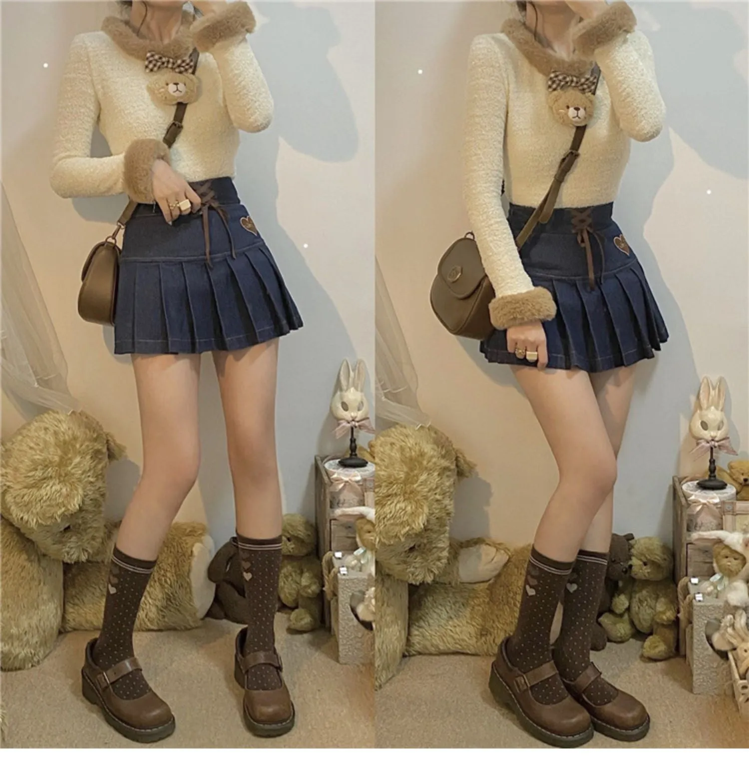 CUTE HIGH WAIST GIRL DEMIN SKIRT UB98051