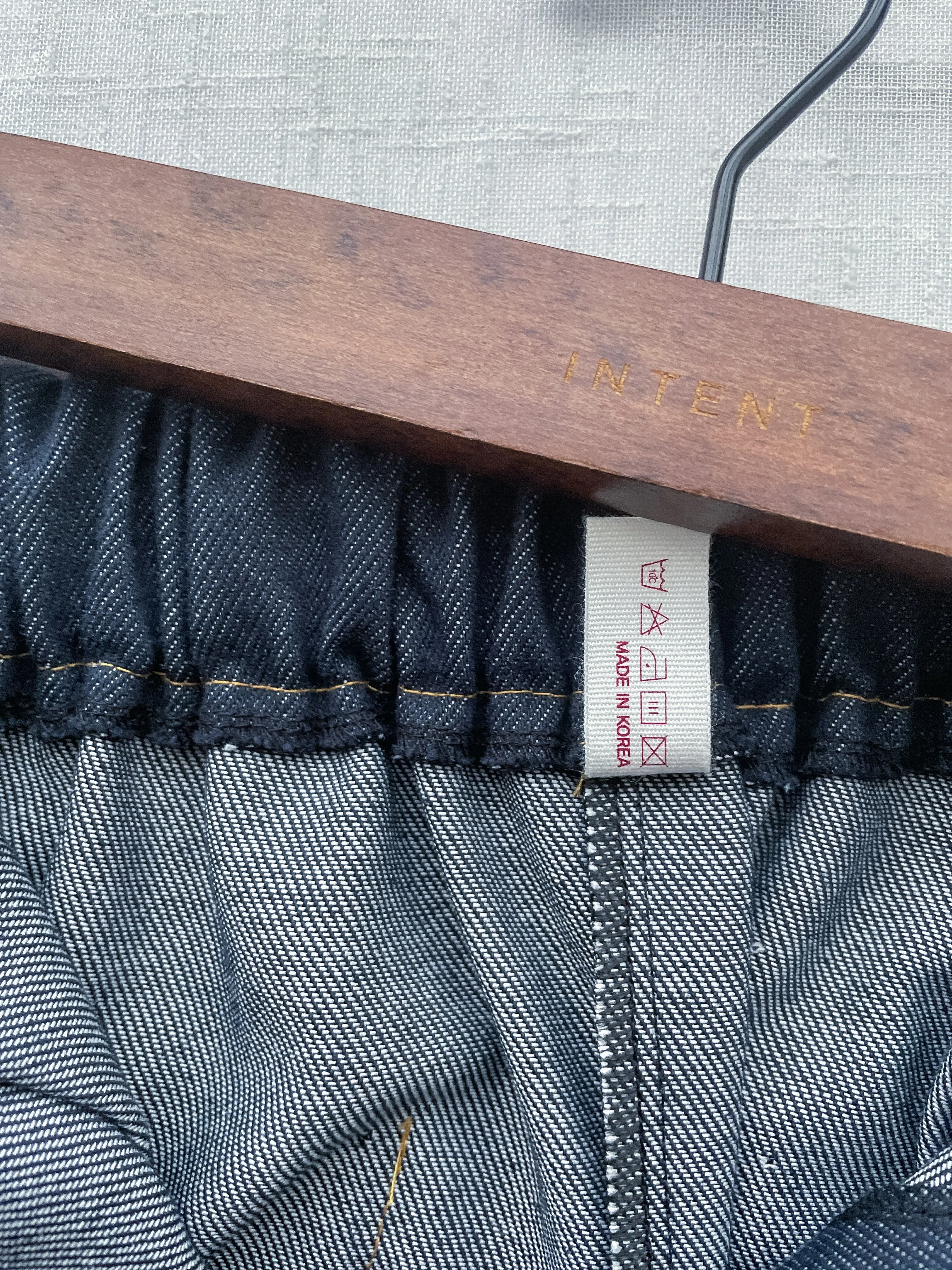 Denim Skirt 深藍色啡線條A形顯瘦牛仔裙/ SK8868 (pre-order 3月5截單)