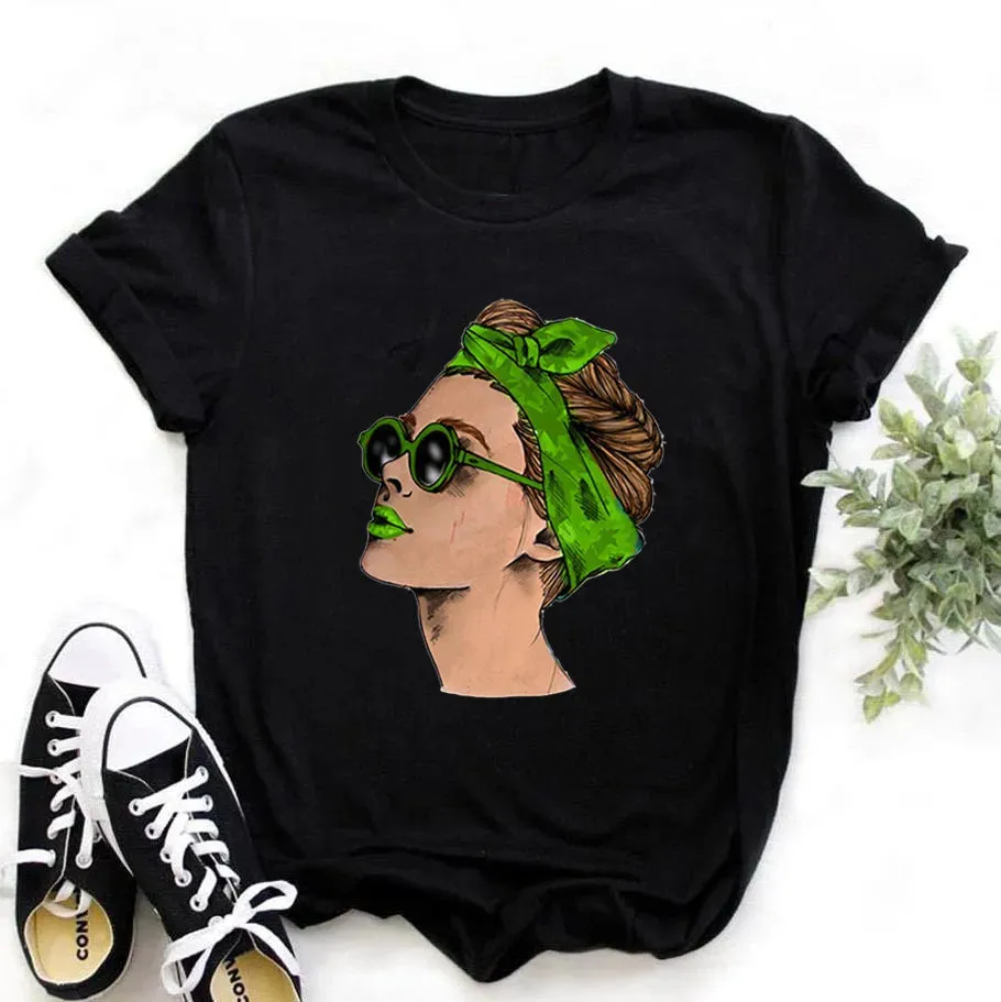Dragon Print Women's Polyester Casual T-shirt