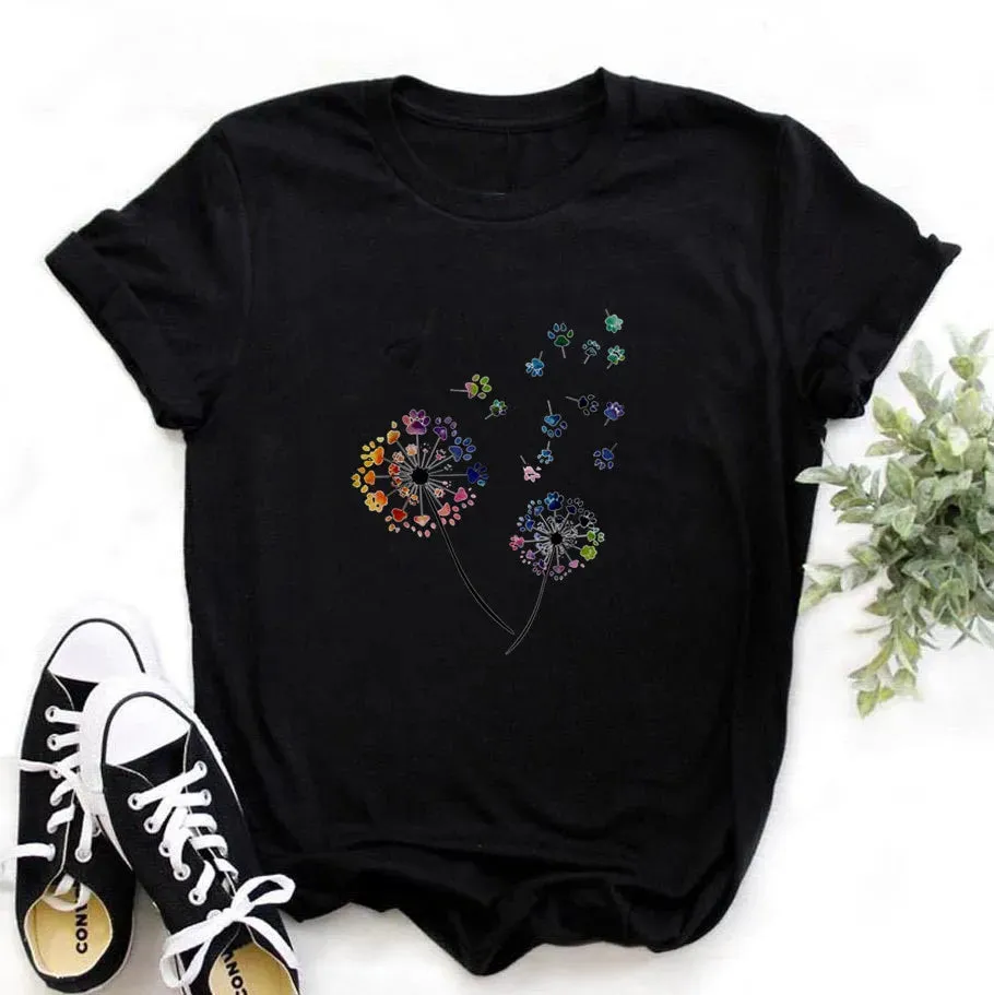 Dragon Print Women's Polyester Casual T-shirt
