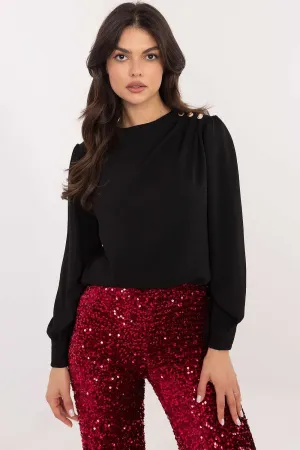 Elegant long sleeves formal blouse with a subtle