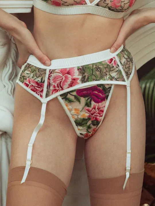 Embroidery G-String In Multicolor Cotton Floral - Kilo Brava