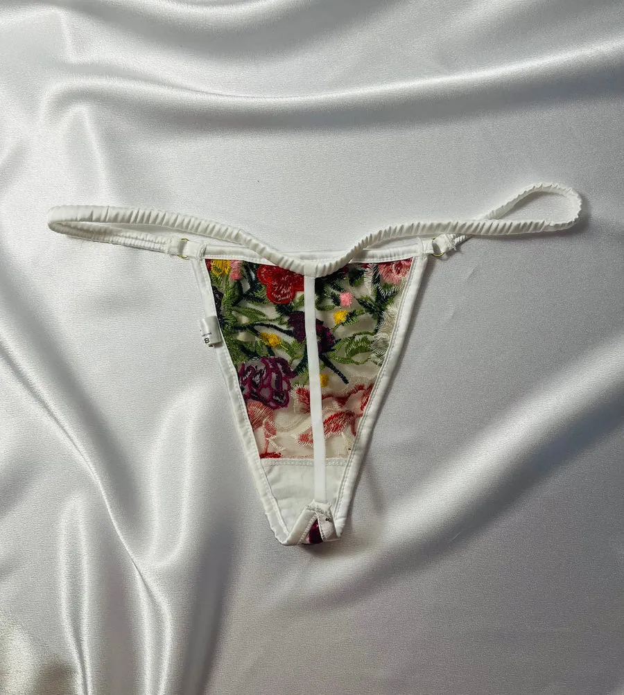 Embroidery G-String In Multicolor Cotton Floral - Kilo Brava