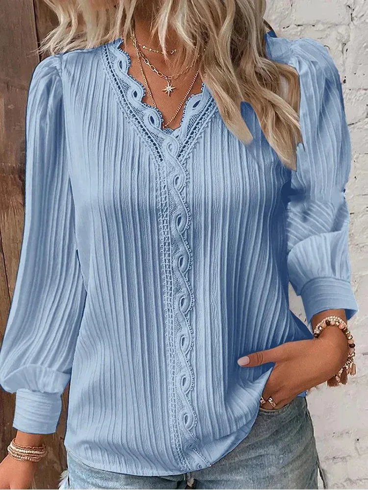 Emma™ | Chiffon Blouse with Lace Details