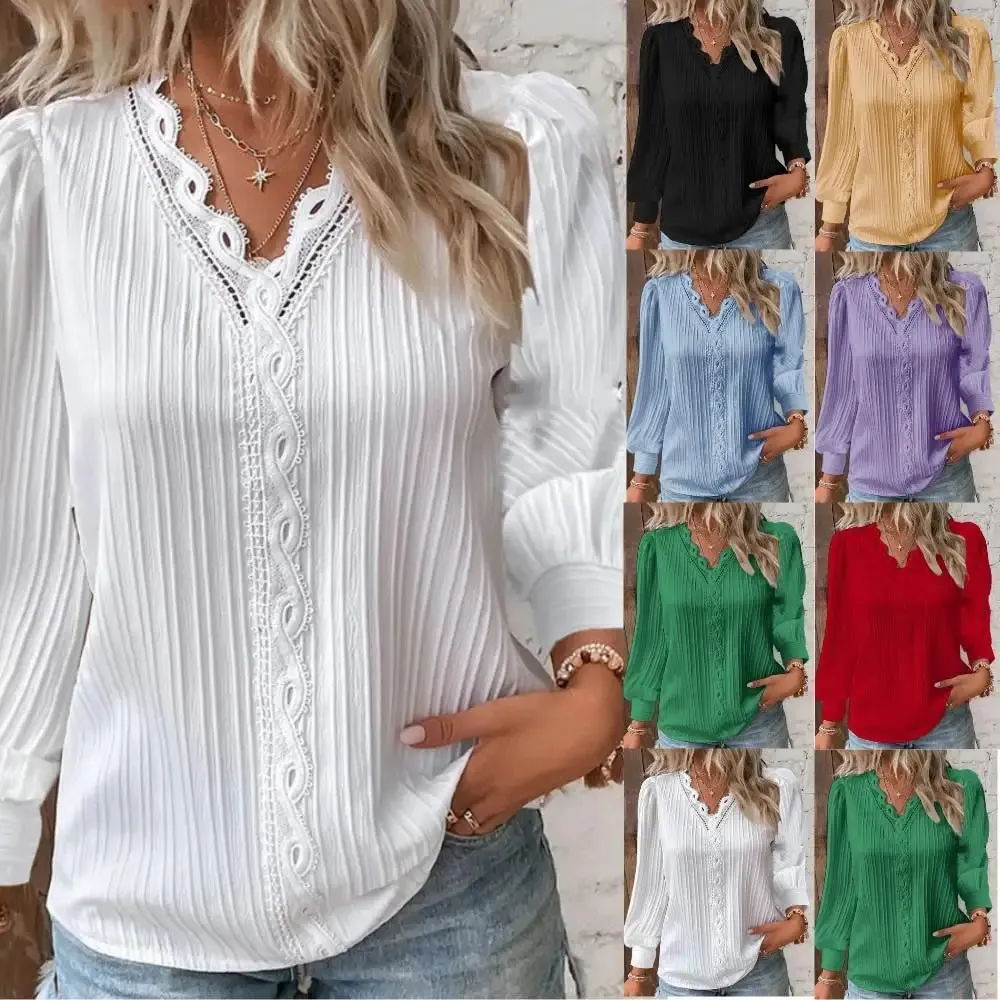 Emma™ | Chiffon Blouse with Lace Details