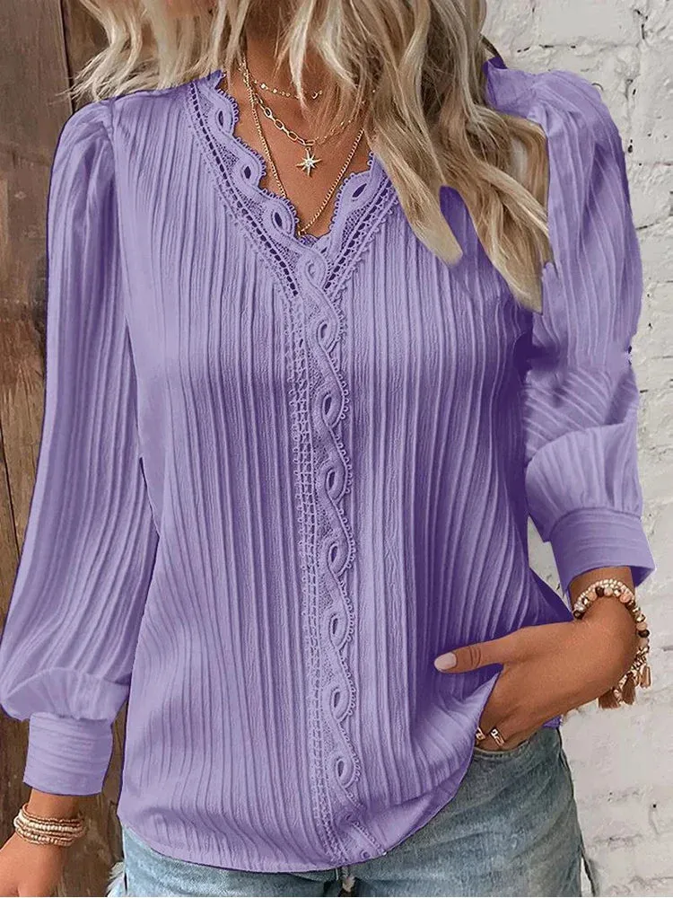 Emma™ | Chiffon Blouse with Lace Details
