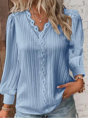 Emma™ | Chiffon Blouse with Lace Details