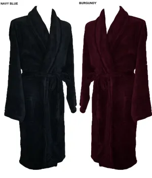 ESPIONAGE PLAIN FLEECE GOWN (062) SIZES 2XL TO 8XL, NAVY AND BURGUNDY