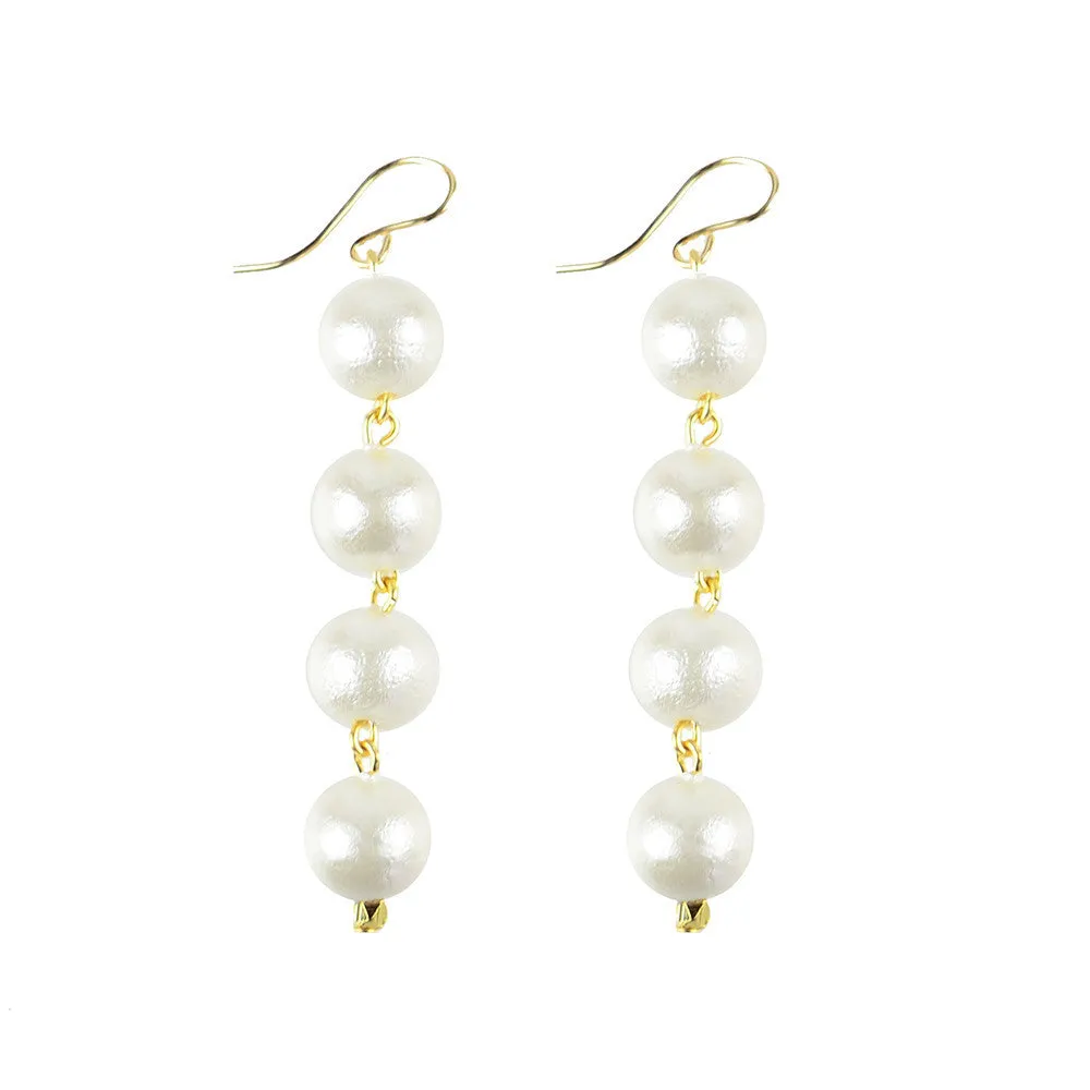 Europa Mini Cotton Pearl Earrings (WS)