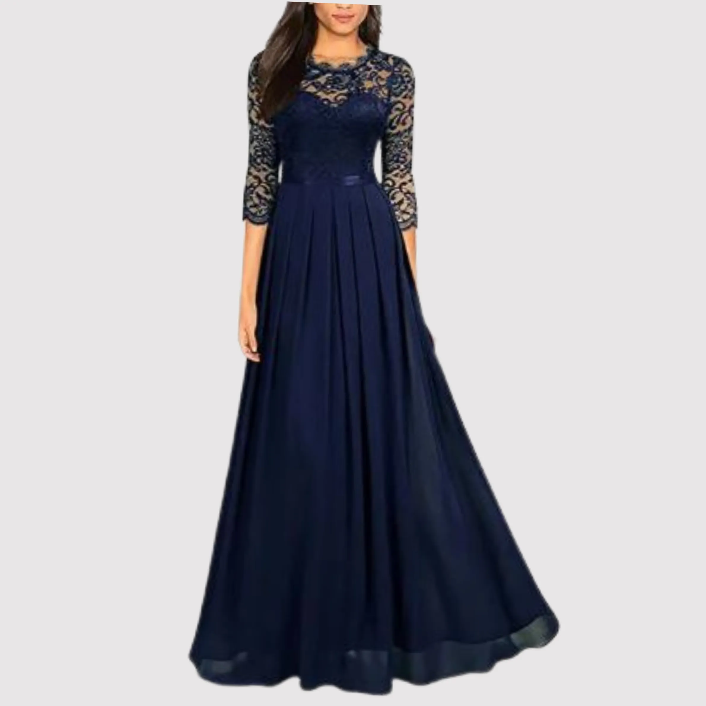 Evie | Hot Lace Chiffon Dress