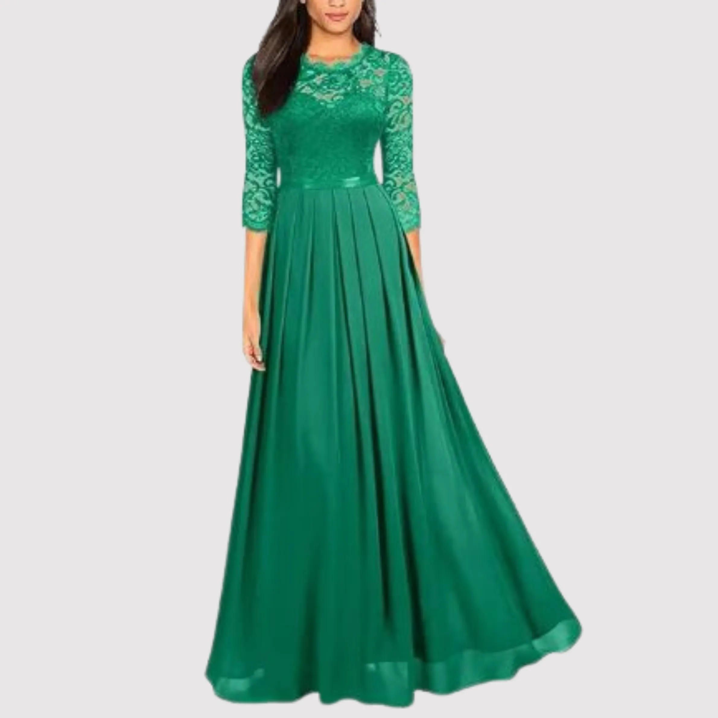 Evie | Hot Lace Chiffon Dress