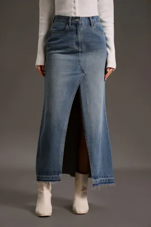 Eweny High Slit Cowboy Skirt