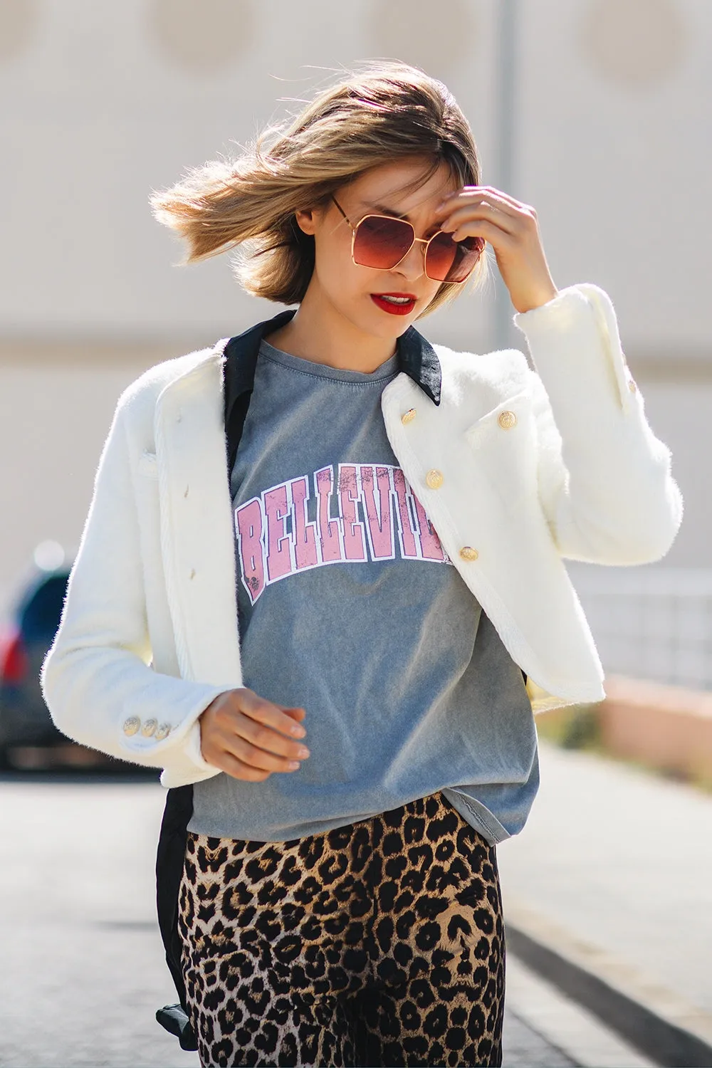 Extra soft fluffy high-quality cardigan in cream