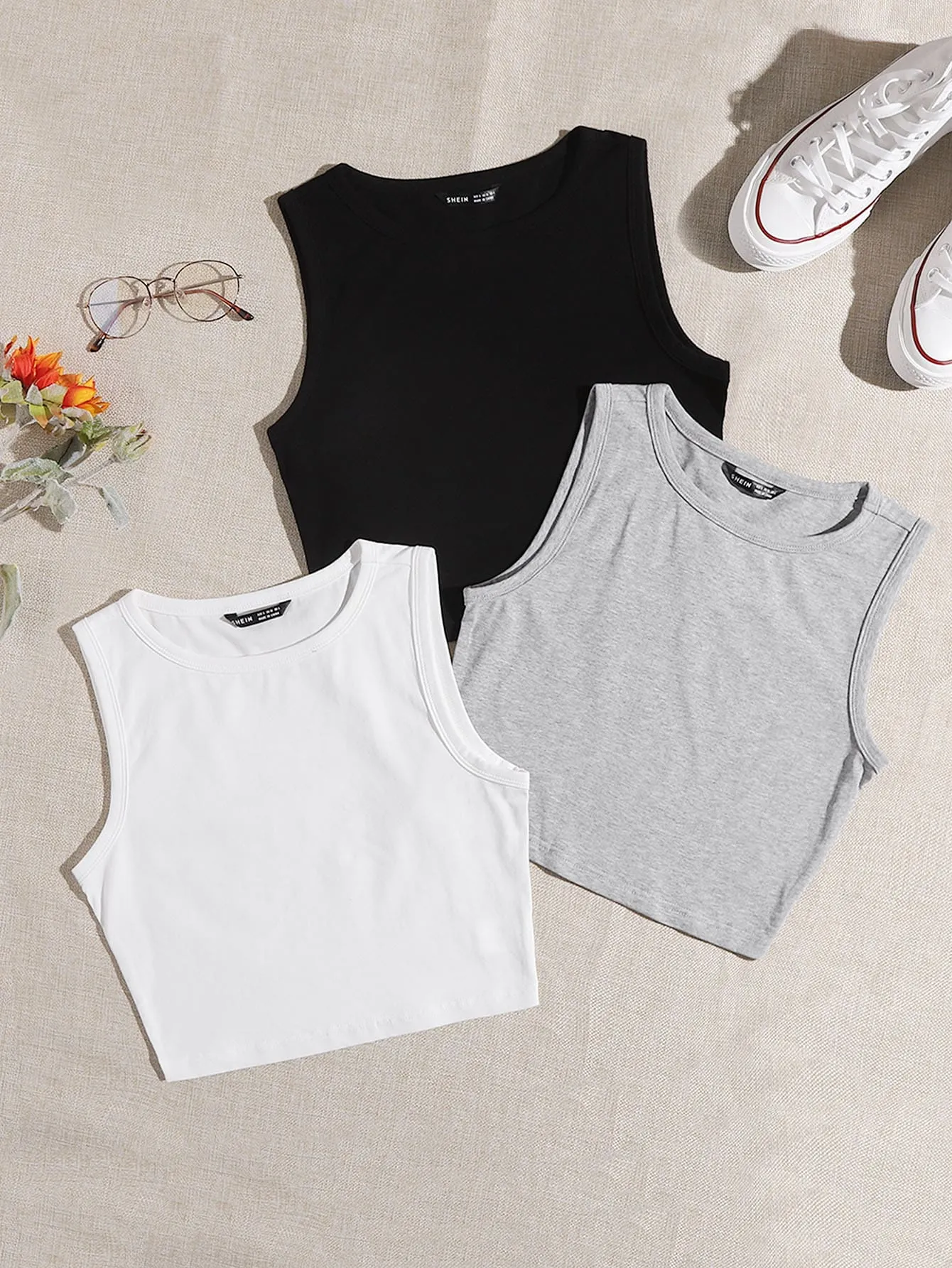 EZwear 3 PCS Round Neck Tank Top
