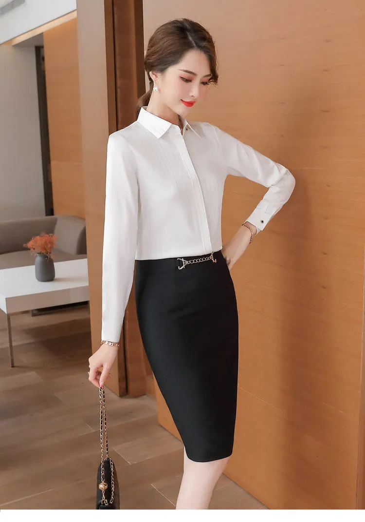 Flaunt Your Style at the Office with our Sexy High-Waisted Midi Pencil Skirt for Ladies