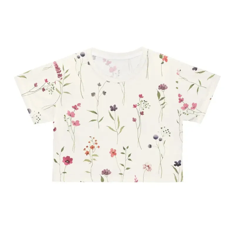 Floral Aop Crop Tee Unveils Stunning Flowers Pattern